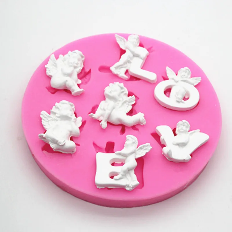 

Wholesale DIY LOVE Angel aromatherapy gypsum clay mould cement silicone mold clay craft wax making tool
