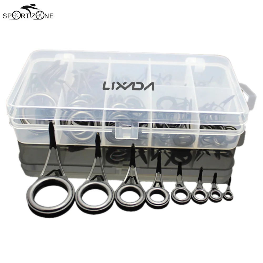 75pcs Fishing Rod Guide Ring Set Eye Ceramic Repair Kit Stainless Steel
