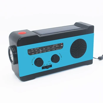 

Protable Am/Fm Radio Hand Crank Generator Solar Power Radio With Flashlight 2000Mah Phone Charger