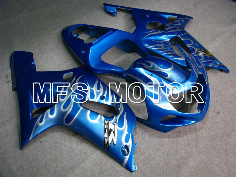 

For Suzuki GSXR 1000 K1 K2 2000 2001 2002 Injection ABS Fairing Kits GSXR1000 K1 K2 00 01 02 - White Flame - Blue