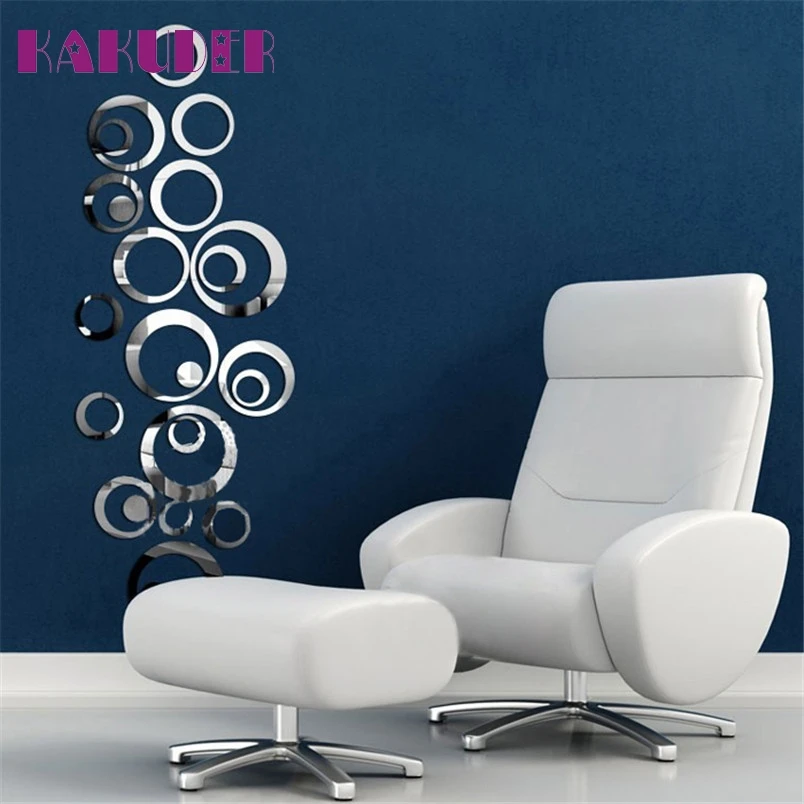 

Kakuder Circles Mirror Style Removable Decal Vinyl Art Wall Sticker Home Decor 2017 Gift 1pcs Drop