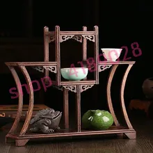 Твердая древесина Куриное Крылышко, деревянные, двойной мениска стиль антикварные полки, орнамент маятник стеллаж для выставки товаров