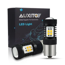 AUXITO 2x 1156 BA15S P21W светодиодный лампы высокой Мощность 3030SMD Автомобильная Поворотная сигнальная лампа стоп-сигнал заднего хода задние фонари авто лампы дневные ходовые огни 12V Белый DRL