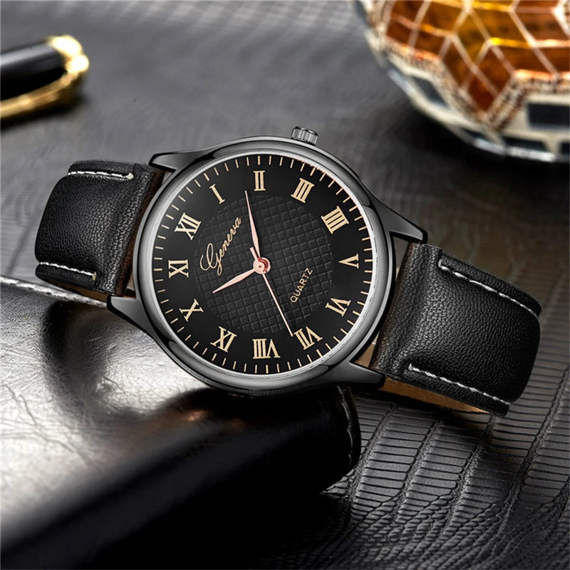 

Luxury Brand Black Leather Quartz Watches Men Women Casual Dress Fashion Business Wrist Watch Clock Relogio Masculino Feminino