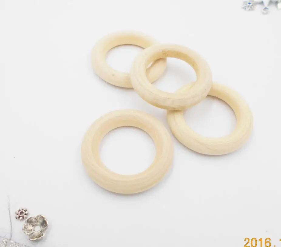 

10pcs/lot Unfinished Teething Ring Add - On --2.2 inches Wooden Rings 56mm Natural Unfinished Wooden Teething Rings