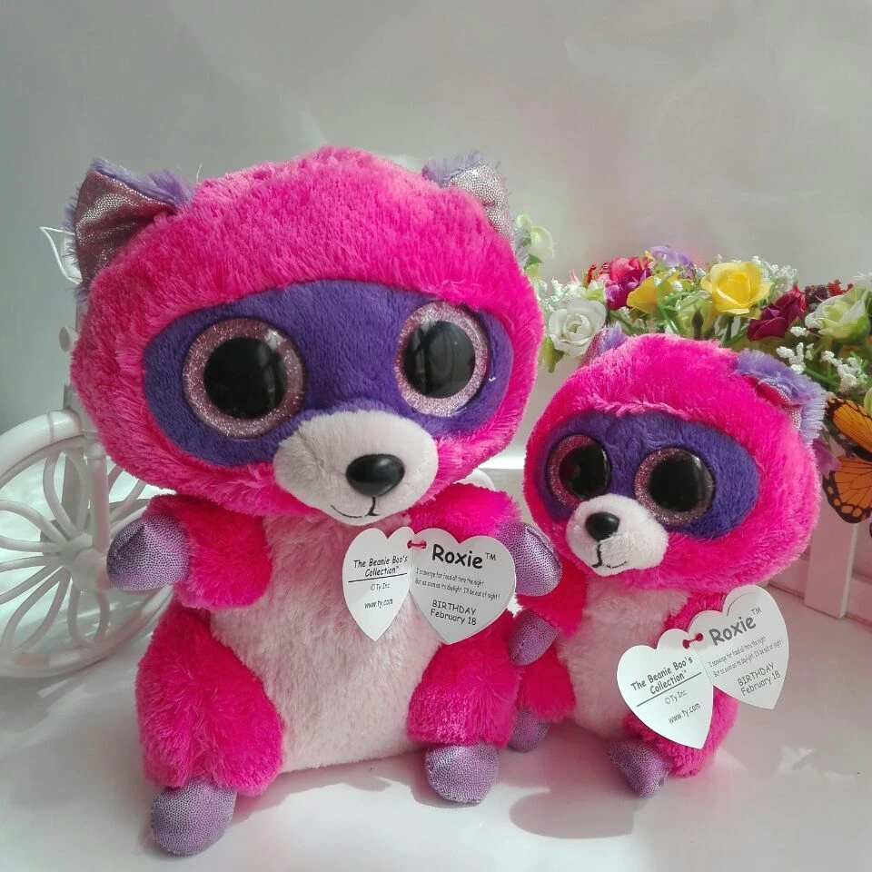 pink raccoon stuffed animal