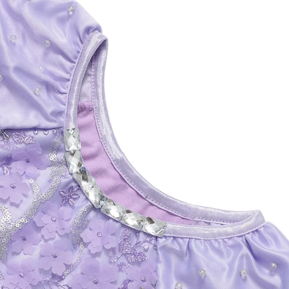 Baby Girls Cosplay Sofia Dress Up Princess Dress Kids Sofia Puff Sleeve Floral Beadings Party Child Prom Purple Costume Baby Girls Cosplay Sofia Dress Up Princess Dress Kids Sofia Puff Sleeve Floral Beadings Party Child Prom Purple Costume