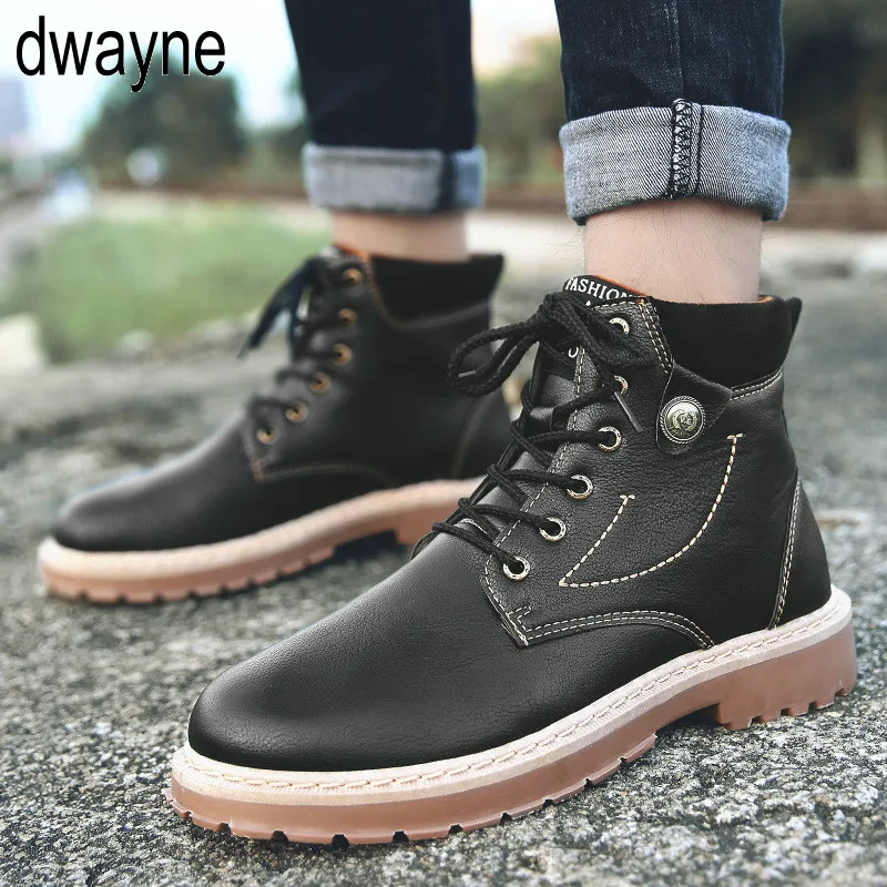 

leather men boots man shoes with fur male winter boots warm snow boots waterproof work edf56
