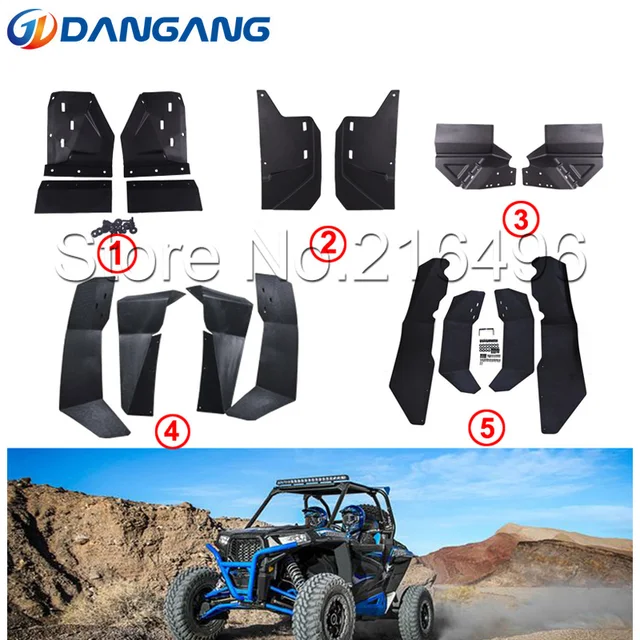 ATV UTV Mud Flaps Fender Flares for Polaris RZR S 900 & 2016 RZR S 1000
