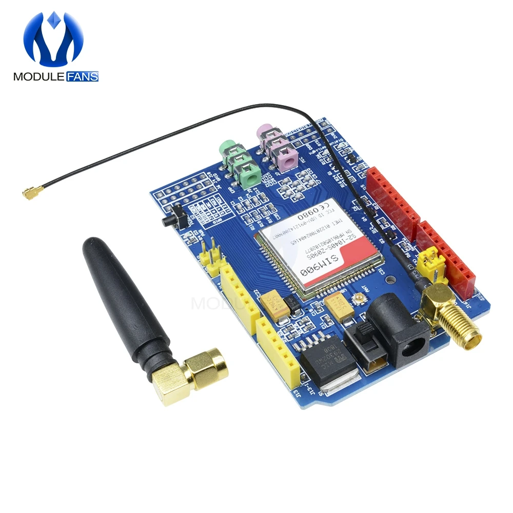 Модуль платы SIM900 850/900/1800/1900 МГц GPRS/GSM совместимый с Arduino GPIO PWM RTC|Интегральные схемы|