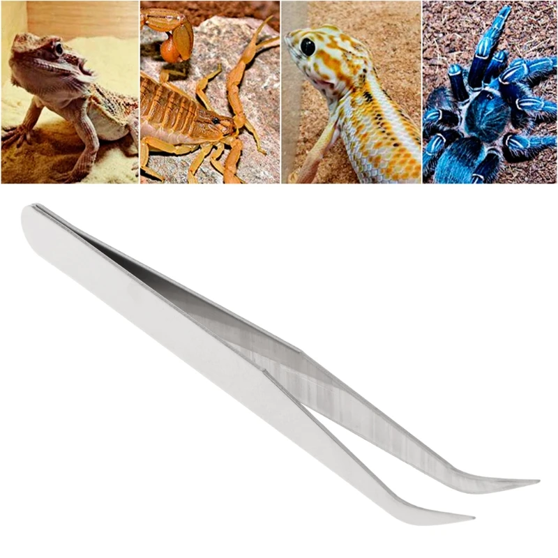 

Stainless Steel Clip Cleaning Tweezers Pet Ear Grooming Reptile Feeding Supplies AUG-24A