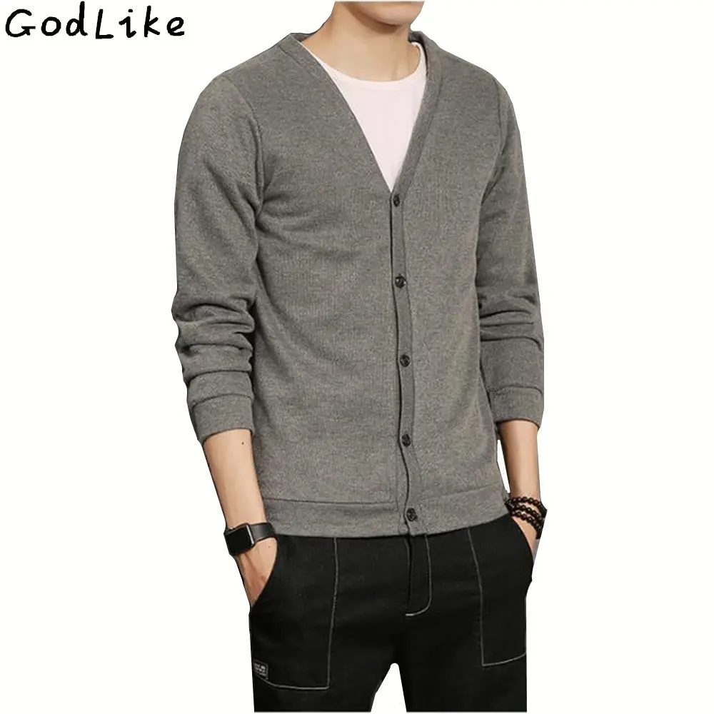 2017 Autumn New Men Cardigan Sweater 100 Cotton Knited Sweater Men