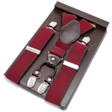 Кожаные подтяжки мужские подтяжки 4 Зажимы для взрослых подтяжки tirantes Hombre эластичный ремешок y-образные женские подтяжки 2,5*115 см