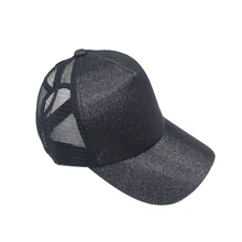 Блестящая бейсбольная кепка "конский хвост", женская, грязная булочка, Snapback, летние шапки, Повседневная Спортивная Кепка с блестками, кепка s, регулируемая уличная Кепка