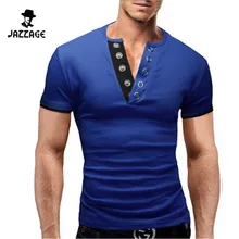 T Shirt Homme 2016 de Manga Corta Camiseta Con Cuello En V Delgado Sólido hombres T-Shirt Camisetas de Moda Falso de Dos Hombre Tee Shirt Homme 8 colores