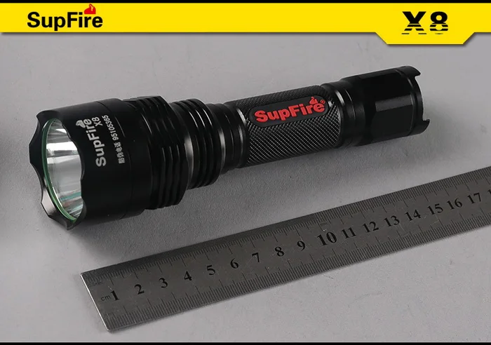SupFire X8 Cree T6 900 люмен Водонепроницаемый IP67 10 Вт светодиодный одиночный ручной фонарик Перезаряжаемые факел 18650 Батарея