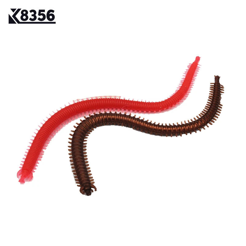 K8356 20 шт./лот 13 см ПВХ Блесен Worms мягкие приманки Grub искусственные приманки Wobbers море Earthworm рыболовные снасти красный коричневый