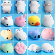 Best Price 10Pcs/set Mini Squishy Toy Cat Animal Soft Cute Sticky Antistress Ball Squeeze Rising Toy For Children Kids Stress Relief Gift