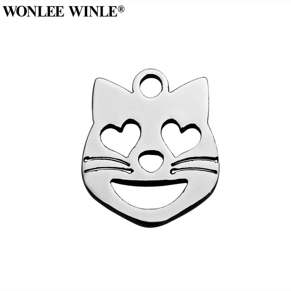 Wonlee Winle DIY полностью отполированная нержавеющая сталь 316l Love my Cat Pets подвески для