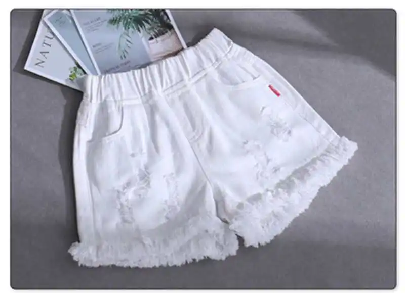 Summer Kids Short Denim Shorts For Girls Fashion Girl Short Princess Jeans Children Pants Girls Shorts Flower Girls Clothes