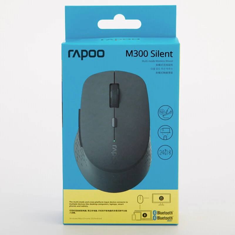 Оригинальная многорежимная Бесшумная Беспроводная мышь Rapoo M300 с 1600DPI Bluetooth 3 0/4 0 RF 2