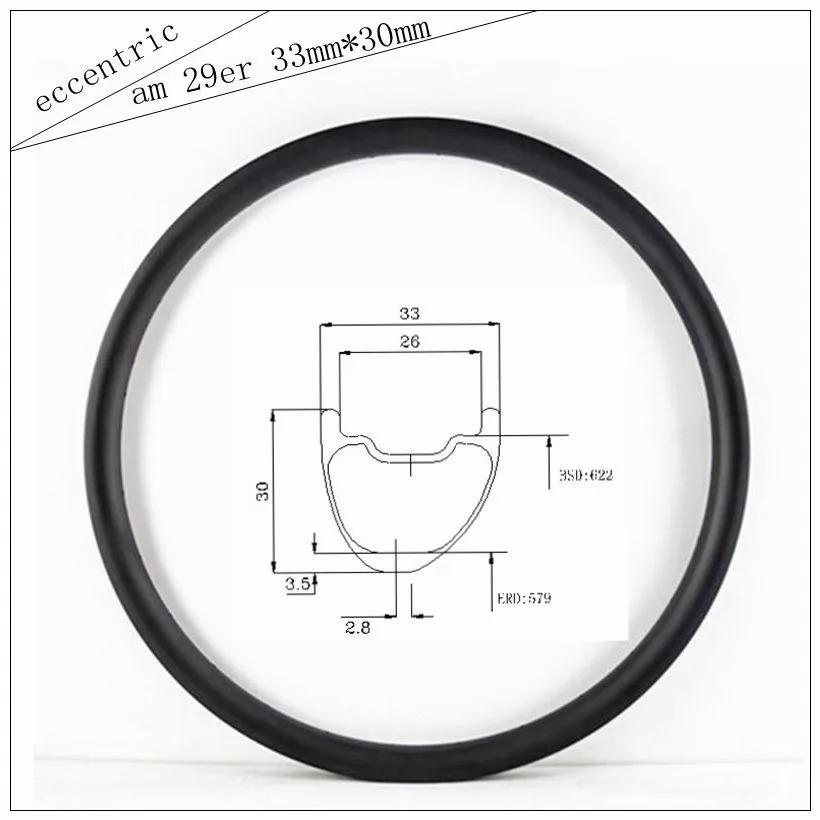 Best New!33mm*30mm Eccentric carbon mountain bike wheel 27.5er&650b/29er all mountain carbon wheel full carbon mtb wheelset 5