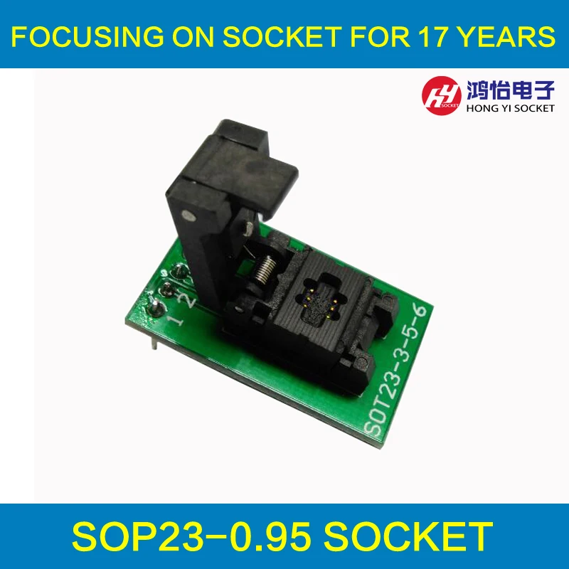 SOT23-6-0.95 Clamshell Pogo Pin Probe Test Socket SOT23-6-0.95-CP01PNL Programming Socket Pitch 0.95 Chip Size 1.6*3mm SOT23-6-0.95 Clamshell Pogo Pin Probe Test Socket SOT23-6-0.95-CP01PNL Programming Socket Pitch 0.95 Chip Size 1.6*3mm