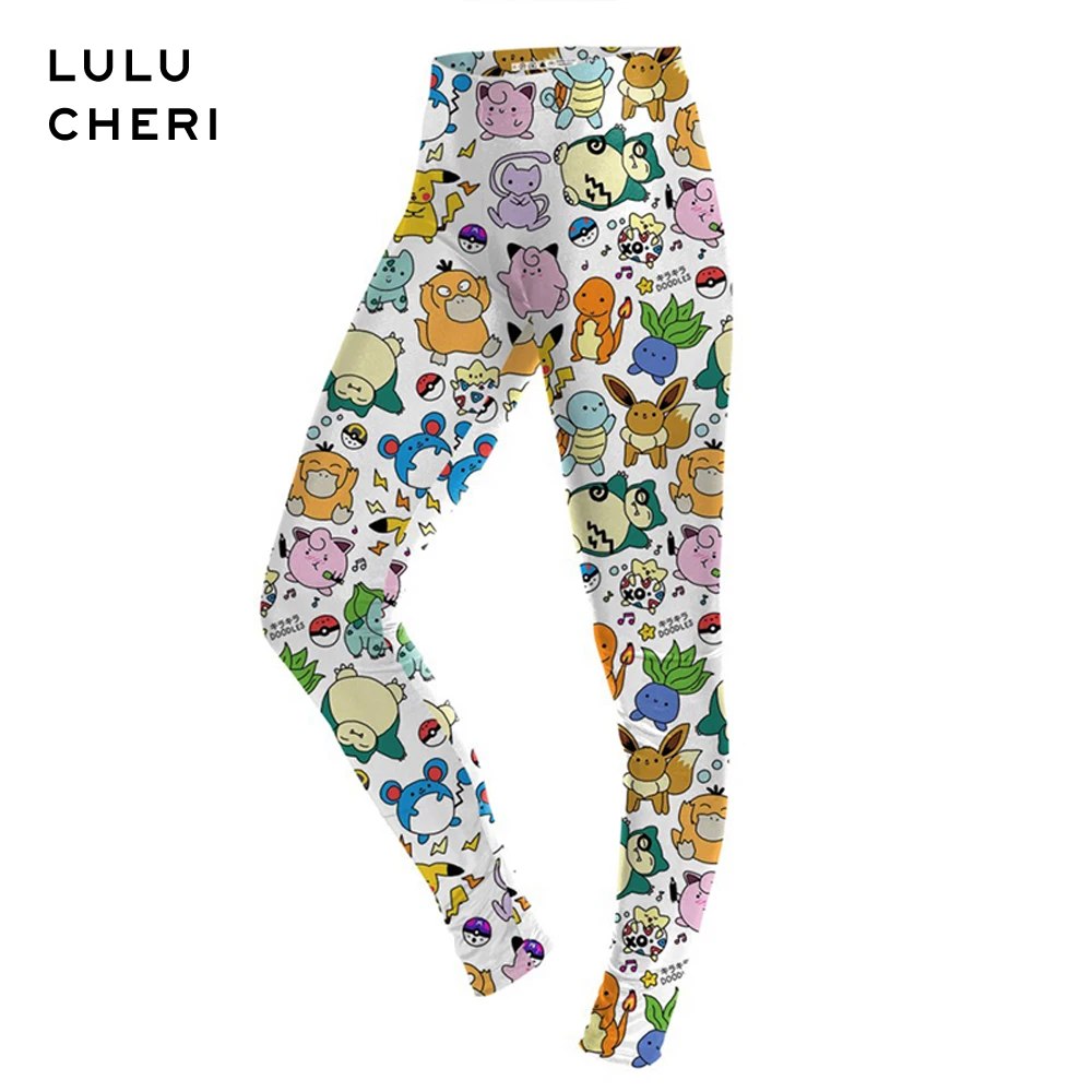

2019 New Pokemon Digital Printing Leggings Women Girls Cartoon Animal Plus Size High Waist Fitness Slim Pants Trousers Leggins