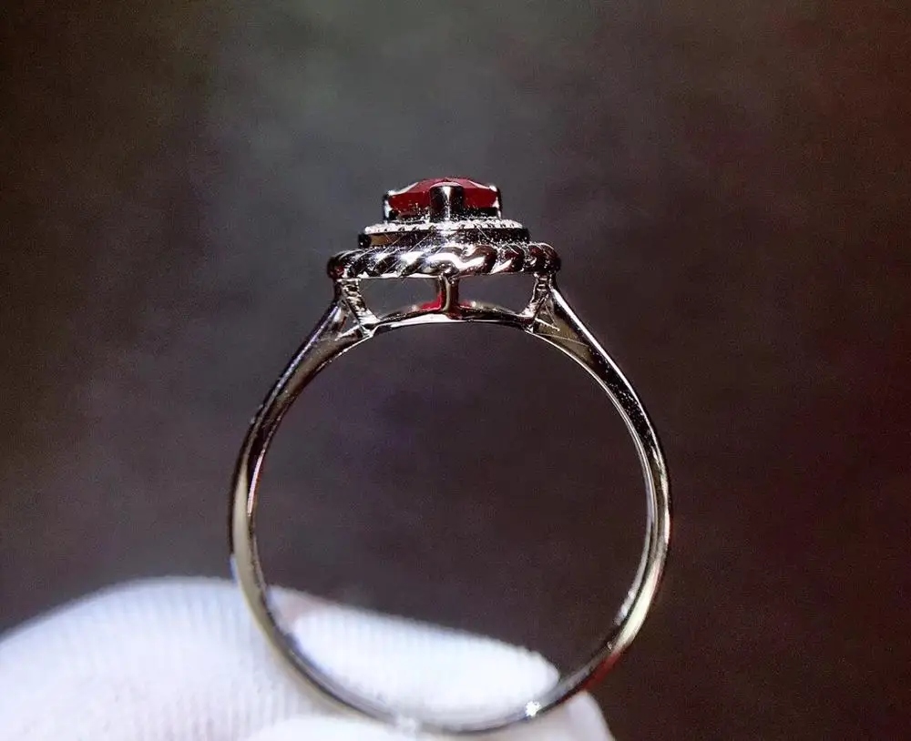 Рубиновое кольцо чистое золото 18 К ювелирное изделие Настоящее натуральное 0.72ct
