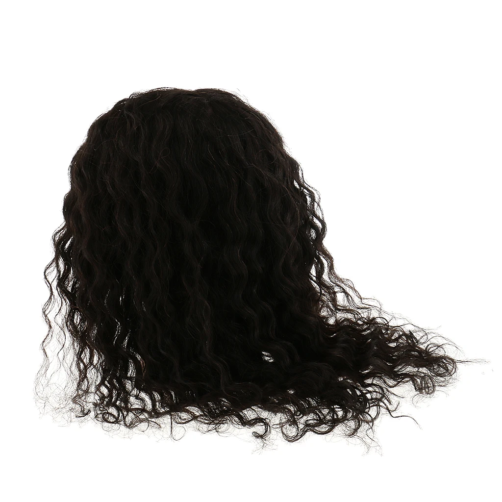 Silicone 100% Human Hair Practice Mannequin Manikin Head Doll + Plastic Cosmetology Clamp Set for Hairdressing Wigs Making