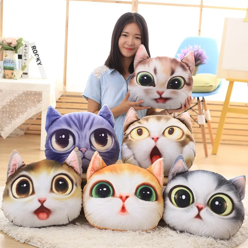 Мультяшная креативная имитация 3D кошка подголовник кошка подушка домашняя Подушка съемные подушки Almohadas Personalizadas 3d подушка