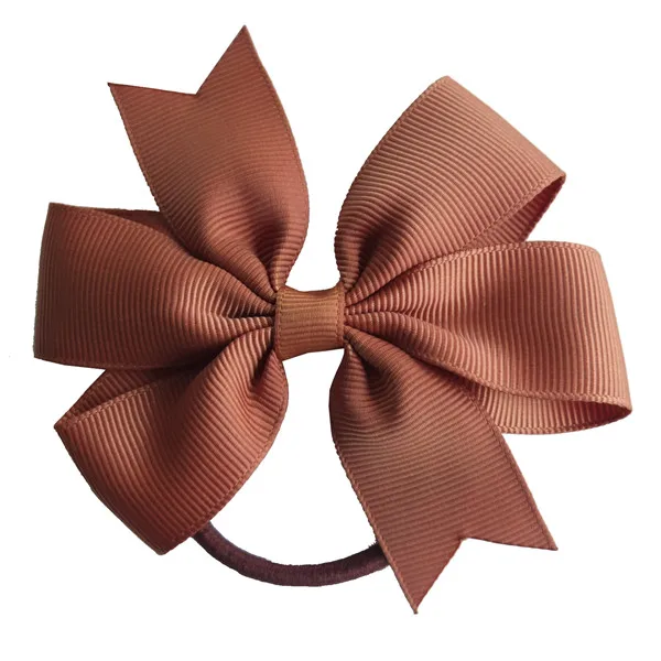 2 шт. заколка для волос с резинками 3,5 ''Hairbow упругих волос аксессуары дети хвост держатель резинки для волос ласточкин хвост Луки - Цвет: 846 Golden Brown