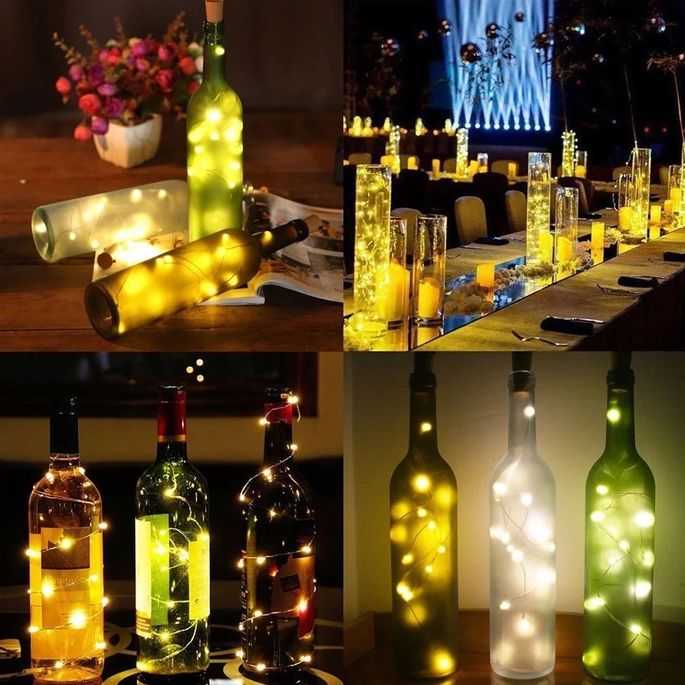 5/10 шт 2 м 20LED бутылка для вина пробковый свет 3 фута медная проволока Фея теплая