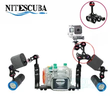 NiteScuba Дайвинг зажим шаровой адаптер для Go Pro rx100 TG5 корпус камеры S2000 YS D2 Z330 стробоскоп подводной фотографии
