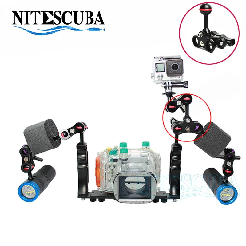 NiteScuba зажим для дайвинга шаровое Крепление Адаптер Go Pro rx100 TG5 корпус камеры S2000 YS D2
