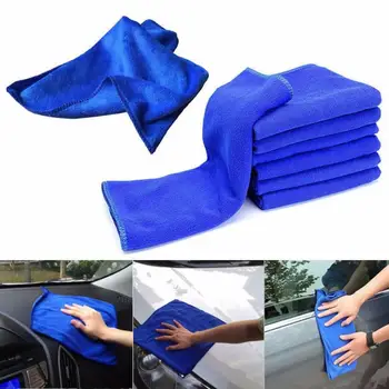 

10PCS Blue Absorbent Microfiber Towel Car Home Kitchen Washing Clean Wash Cloth_KXL0801