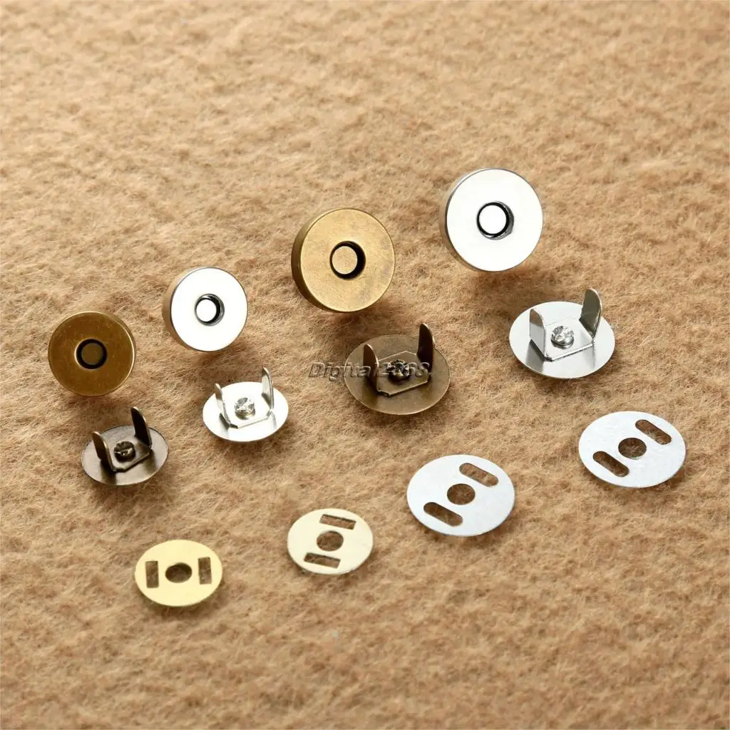 New 10 Sets Metal Snaps Fasteners Bag Purse Clasps Sewing