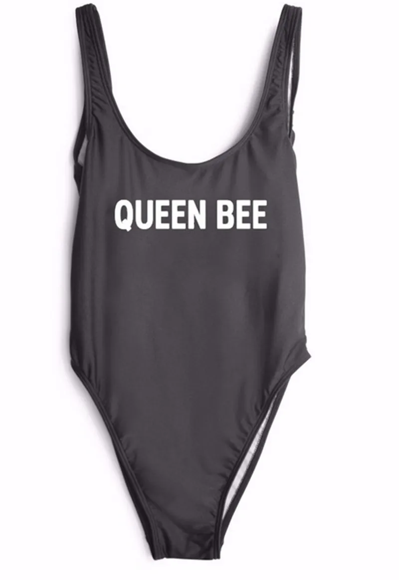 QUEEN BEE One Piece Swimsuit High Waist Swimwear 2017 Women Sexy
