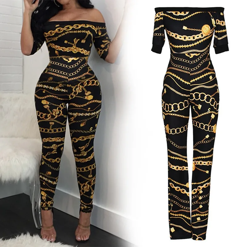 

Autumn Off Shoulder Jumpsuits Long Pants For Women 2019 Elegant Fitness Short Sleeve Boho Playsuit Sexy Club Rompers Overalls