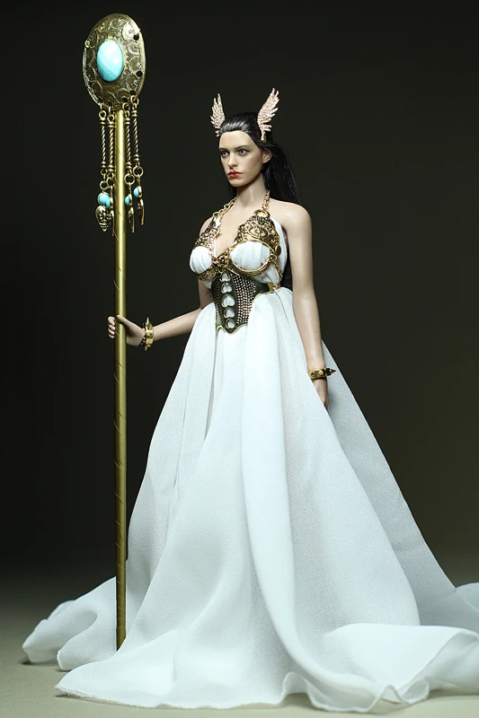 

Mnotht Custom 1/6 Victory goddess White Long Dress Fit Medium Chest Big Chest Clothes For PH HT Steel Body Model Toys l30