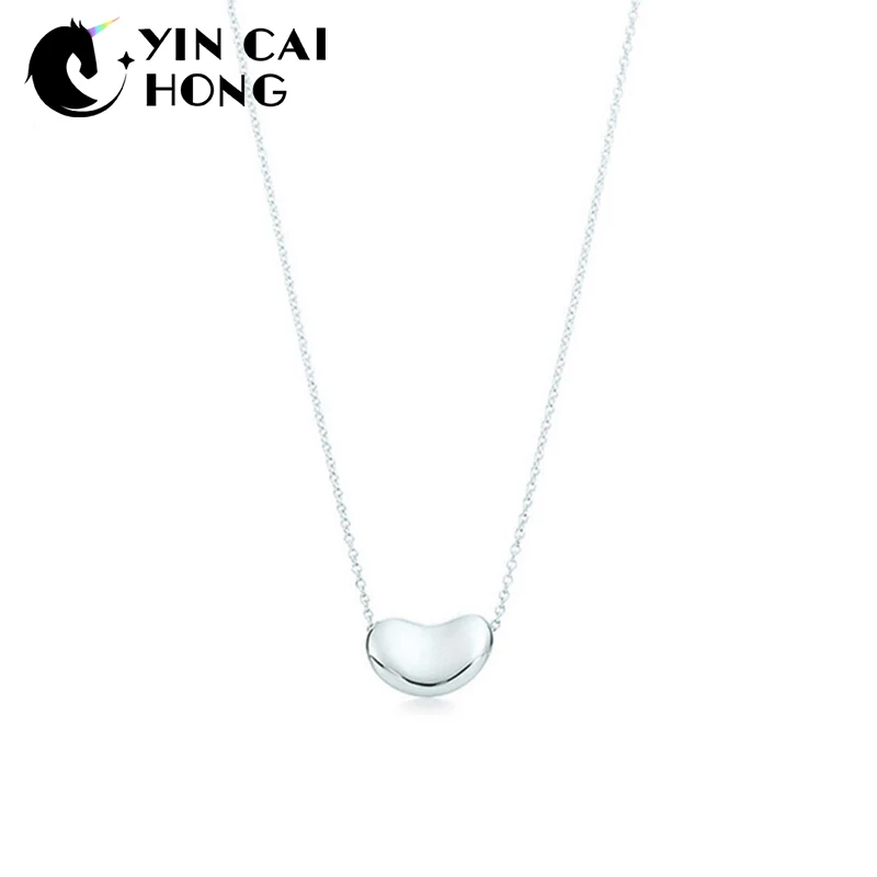 

NEW Charm Gift 925 Sterling Silver Bean TIFF Attractive Elegance Temperament Necklace World Jewelry