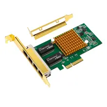 I350-T4 PCI-E x4 сервер 4 порта RJ45 Gigabit Ethernet Intel i350t4 1000 Мбит/с сетевая карта