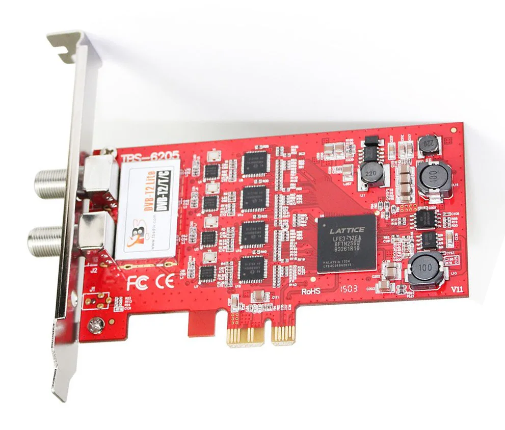 TBS6205 четырехъядерный ТВ тюнер DVB-T2/T/C PCIe карта