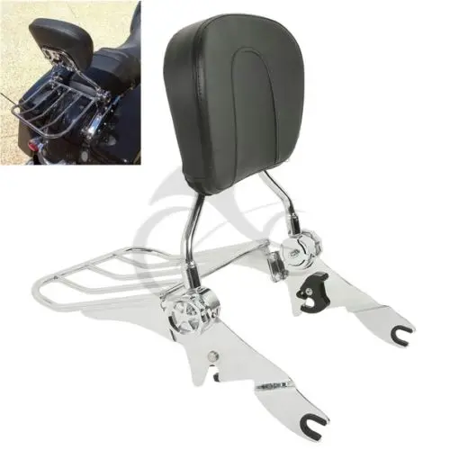 New Detachable Backrest Sissy Bar & Luggage Rack For Harley Touring