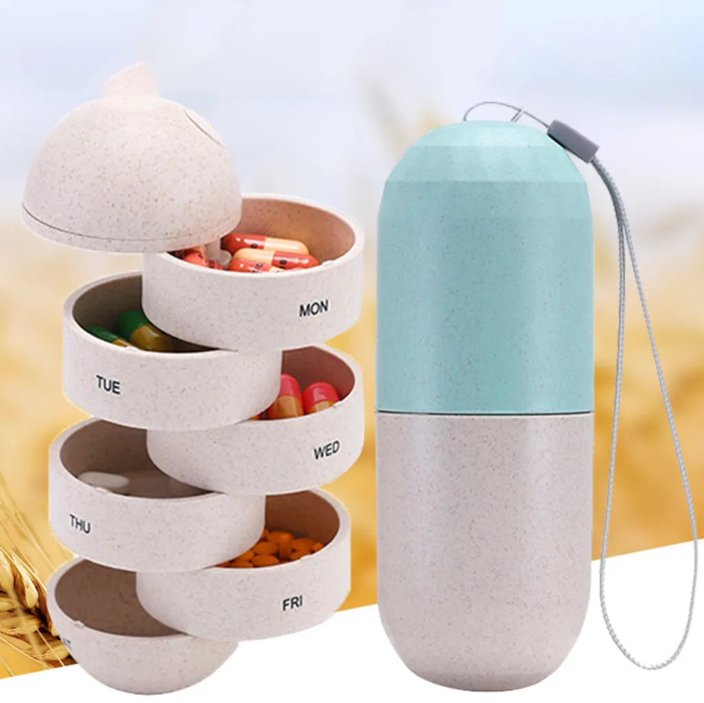 

Portable Weekly Pill Organizer Travel Weekly Pill Storage Box Pill Case Plastic Weekly Folding Medicine Tablet Pill Box Case