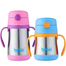 200 ml Enfants de tasse 304 en acier inoxydable isolation paille tasse d’hiver d’apprentissage tasses d’eau bouteilles de lait