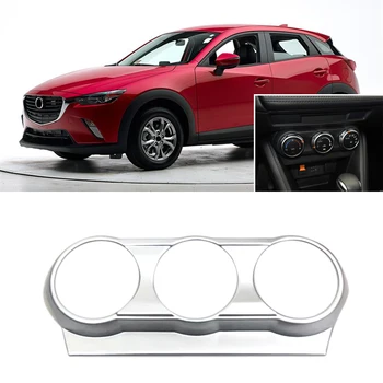 

ABAIWAI For Mazda CX-3 CX3 2015 2016 2017 2018 ABS Chrome Air Conditioning Switch Cover Trim Interior AC Control Panel Stickers