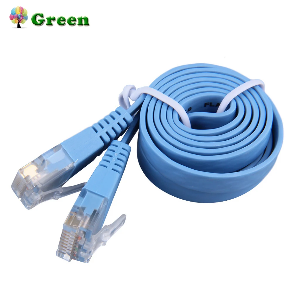 

RJ45 CAT6 8P8C Flat Ethernet Patch Network Lan Cable Various Length 0.5M/1M/2M/3M/5M/10M Cable Blue drop Shipping