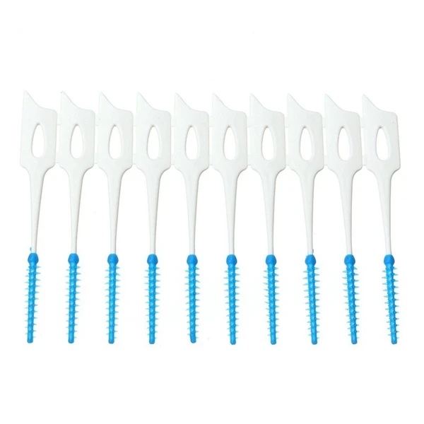 400pcs Interdental Between Teeth Floss Brush Elastic Massage Gum Toothpick