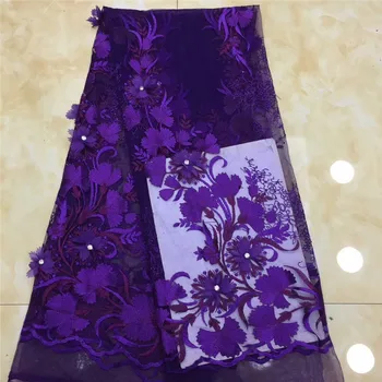 

Nigeria lace Fabric 3D Appliqued lace african Tulle lace fabric 2019 high quality african Lace Fabric for Stones dress x2-85